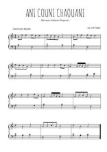 Téléchargez l'arrangement pour piano de la partition de Ani couni chouani en PDF